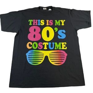 Black 'This is my 80's Costume' Men's Short Sleeve Graphic Halloween T-Shirt XL